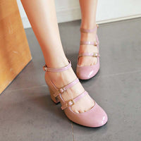 Chaussures Années 20 T-Strap Rose