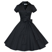 robe-a-pois-noir-vintage-annee-90