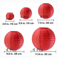 Boules Chinoises Papier Lanternes Rouges