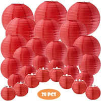 Boules Chinoises Papier Lanternes Rouges