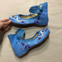 Ballerines Chinoises Broderie Toile Douce