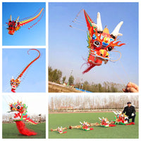 Cerf-Volant Chinois Dragon Poignée Ligne