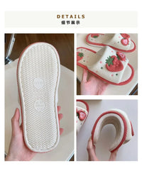 Chaussons Chinois Peluche Fraise