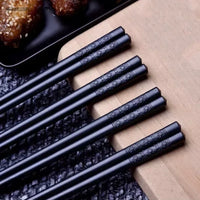 Baguettes Chinoises Alliage Noir Bambou