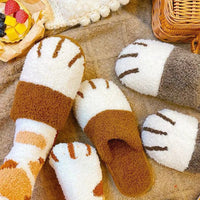 Chaussons Chinois Peluche Chat Patte