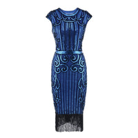 Robe Année 30 Gatsby Bleue