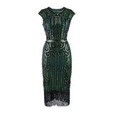 Robe Année 30 Gatsby Verte