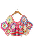 Crop Top Crochet Rose