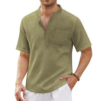 chemise-plage-manches-courtes-coton-lin-annee-70