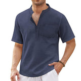 chemise-plage-manches-courtes-coton-lin-annee-70