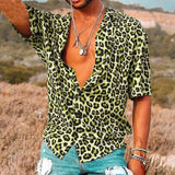 chemise-annee-70-manches-courtes-imprime-leopard