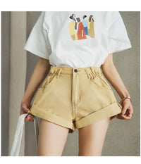 short-hippie-taille-haute-beige