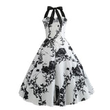 robe-vintage-annees-90-fleurs-noires
