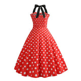 robe-annees-90-pin-up-rouge-pois