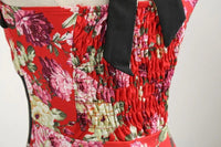 robe-vintage-annee-90-rouge-fleurs
