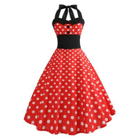 robe-annees-90-pin-up-rouge-pois
